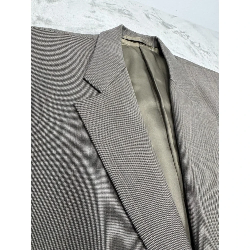 Vintage 80s Hugo Boss Sport Coat Mens 42R Brown Wool Blazer Jacket Plaid Retro